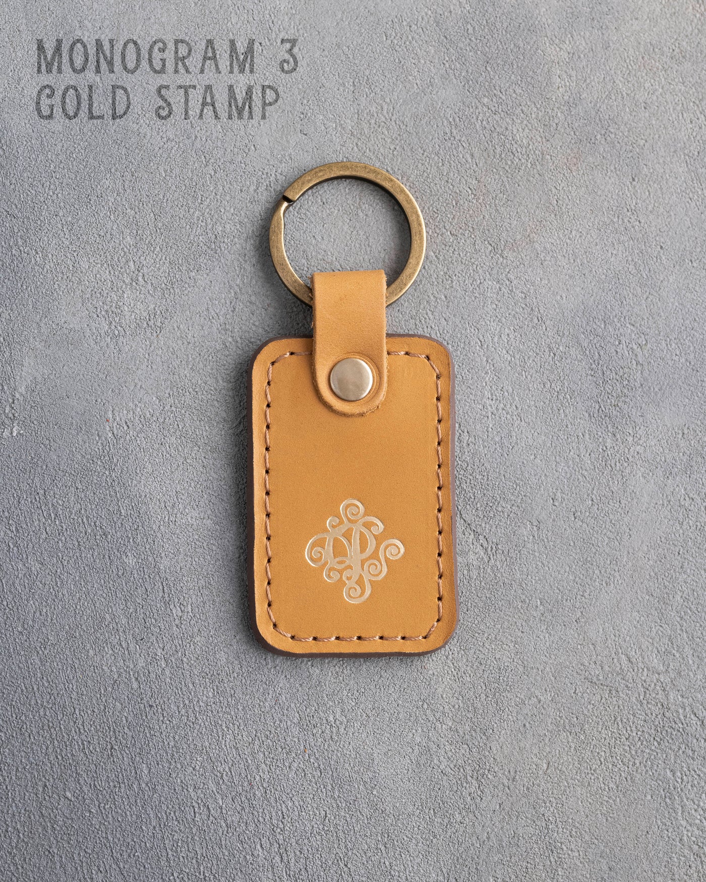 Personalized Leather Keychain in Indian Summer Leather