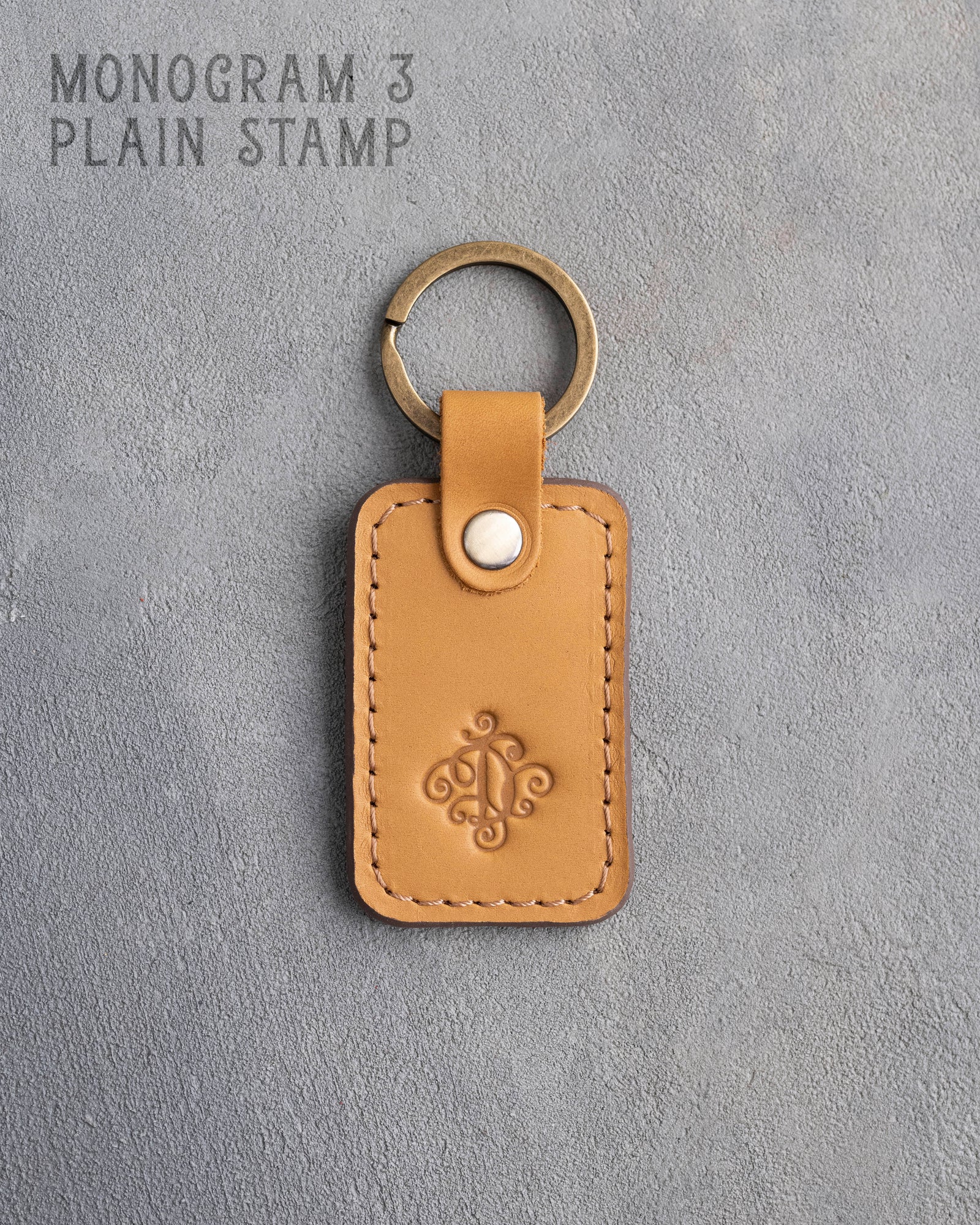 Personalized Leather Keychain in Indian Summer Leather