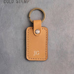 Personalized Leather Keychain in Indian Summer Leather
