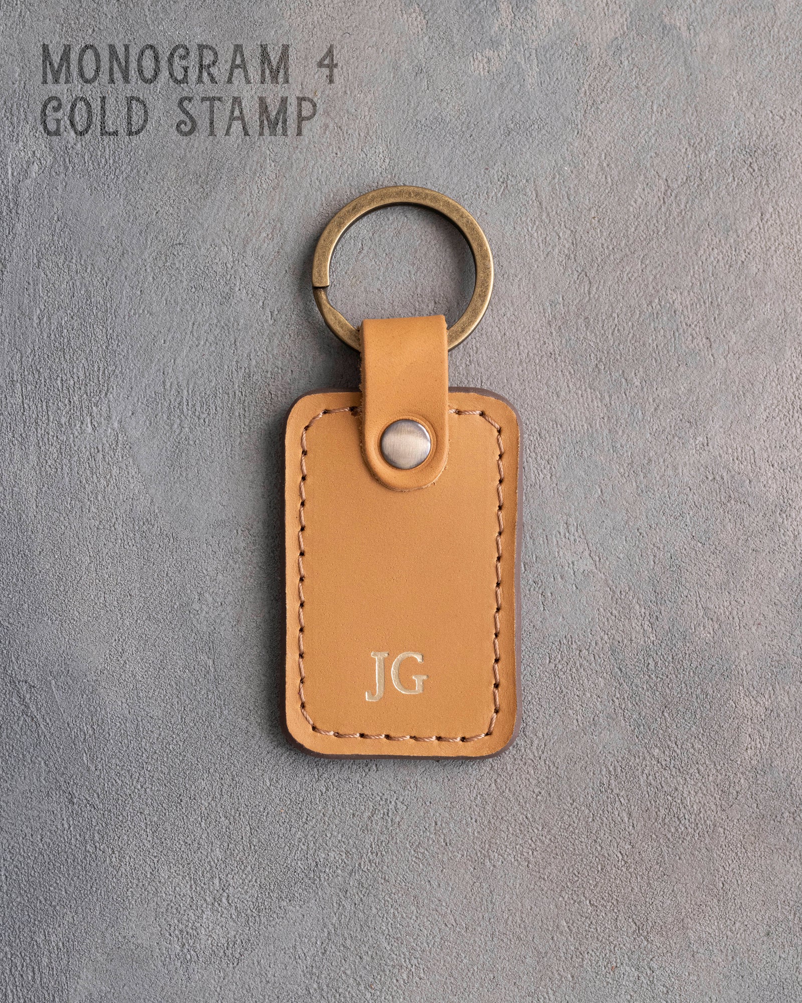 Personalized Leather Keychain in Indian Summer Leather