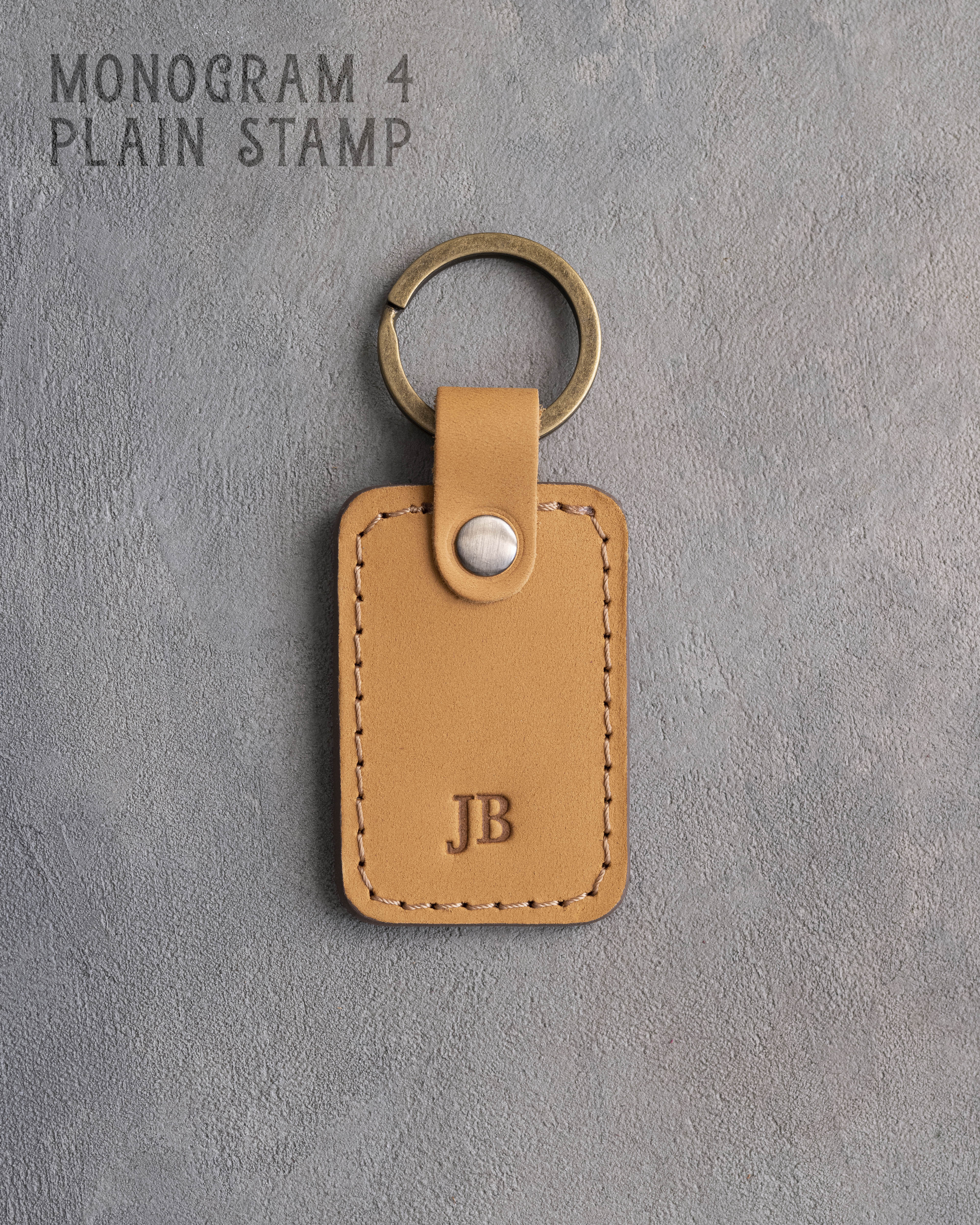 Personalized Leather Keychain in Indian Summer Leather