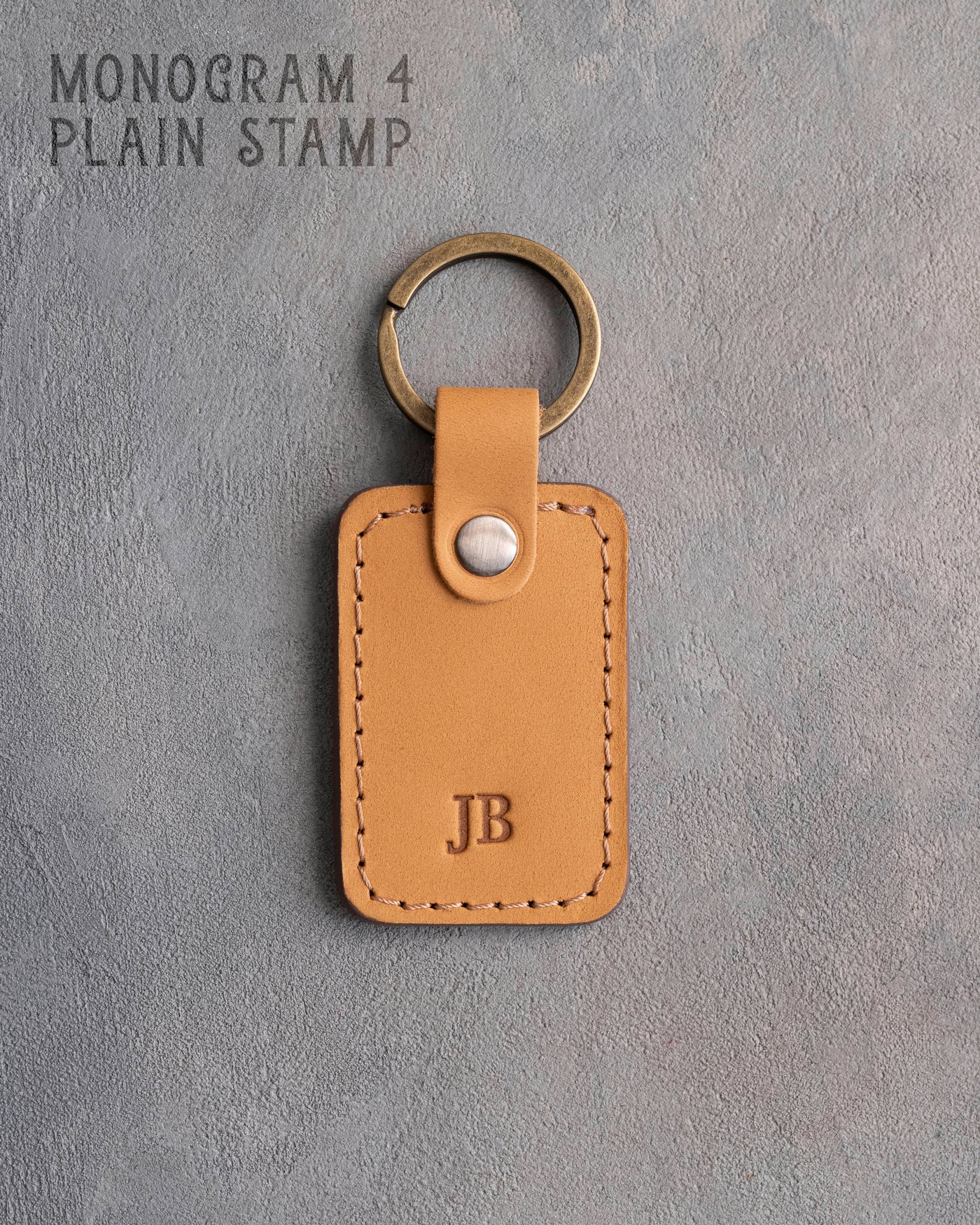 Personalized Leather Keychain in Indian Summer Leather