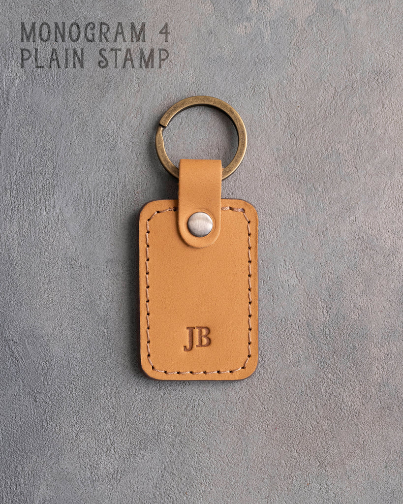 Personalized Leather Keychain in Indian Summer Leather
