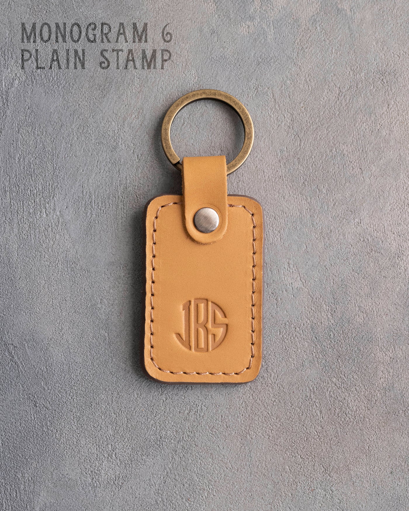 Personalized Leather Keychain in Indian Summer Leather