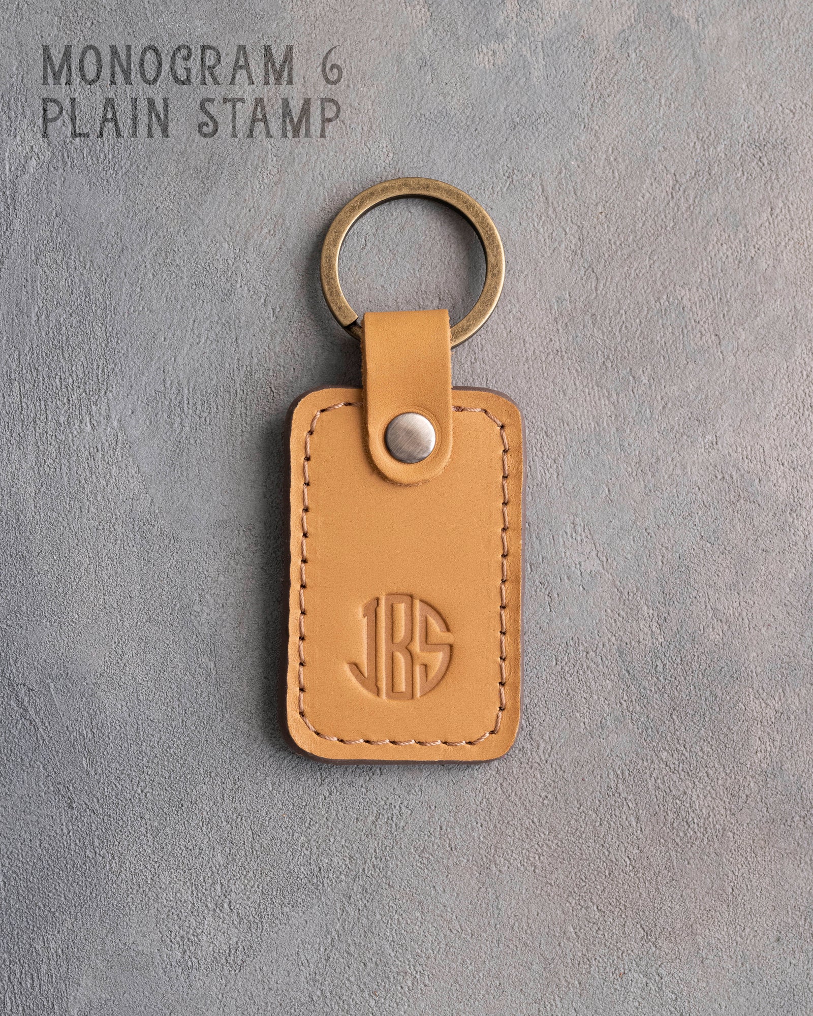 Personalized Leather Keychain in Indian Summer Leather