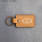 Personalized Leather Keychain in Indian Summer Leather