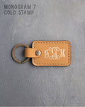 Personalized Leather Keychain in Indian Summer Leather