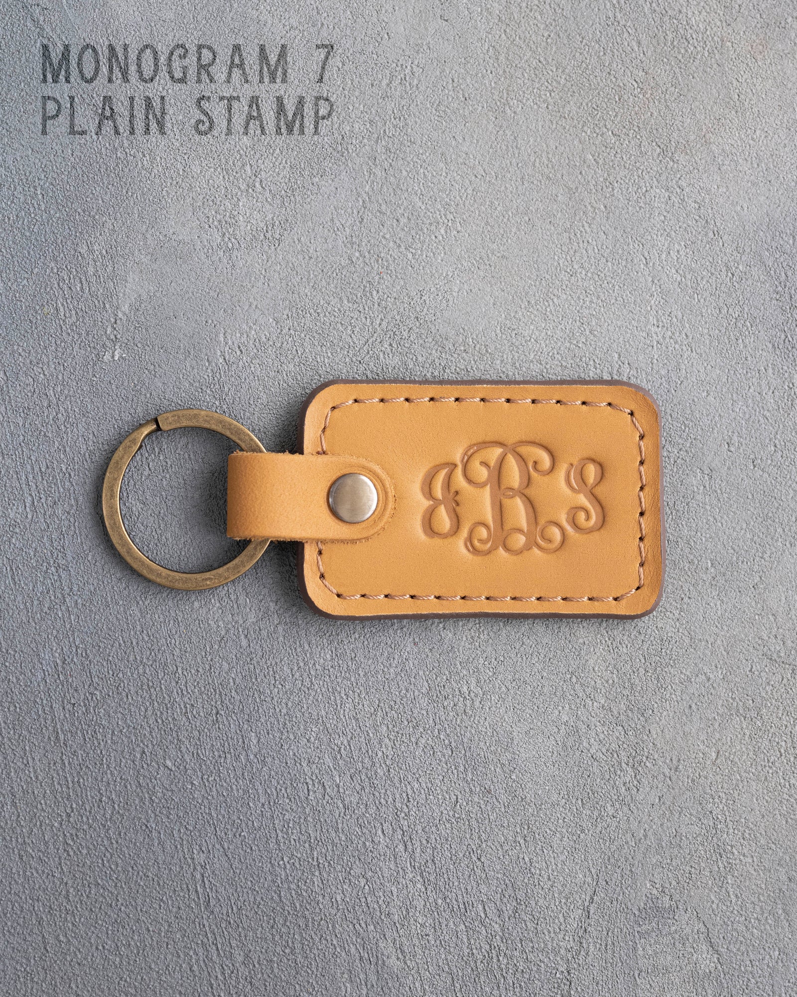 Personalized Leather Keychain in Indian Summer Leather