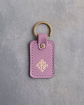 Floral Initial Keychain in Lilac Leather