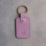 Minimalist Initials Keychain in Lilac Leather