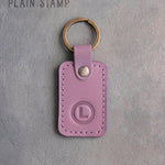 Personalized Leather Keychain in Lilac Leather