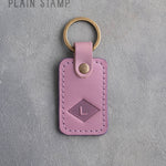 Personalized Leather Keychain in Lilac Leather