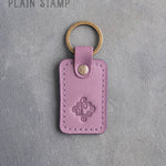 Personalized Leather Keychain in Lilac Leather