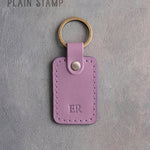 Personalized Leather Keychain in Lilac Leather