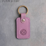 Personalized Leather Keychain in Lilac Leather