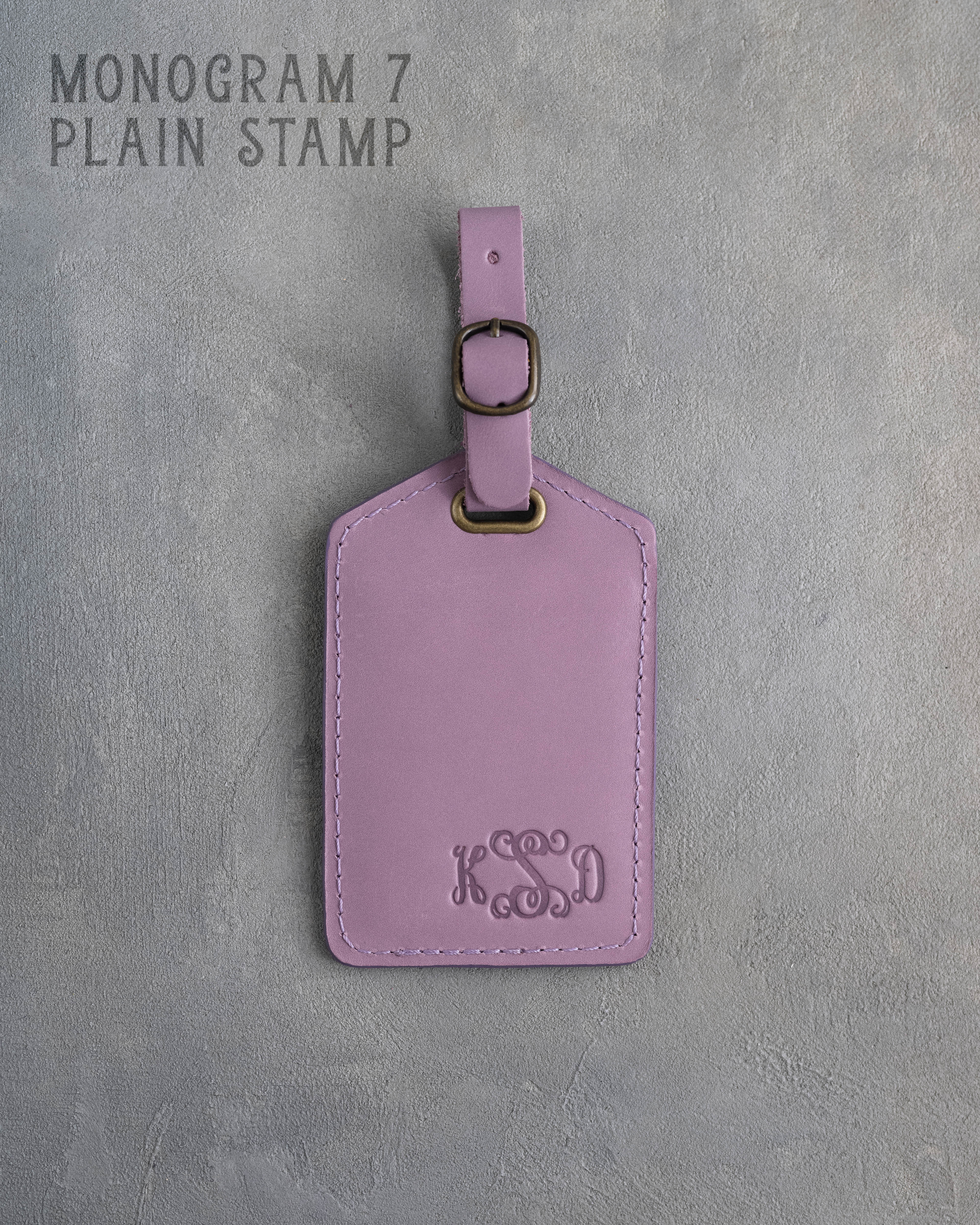 Lilac Leather Luggage Tag Personalized