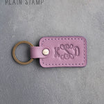 Personalized Leather Keychain in Lilac Leather