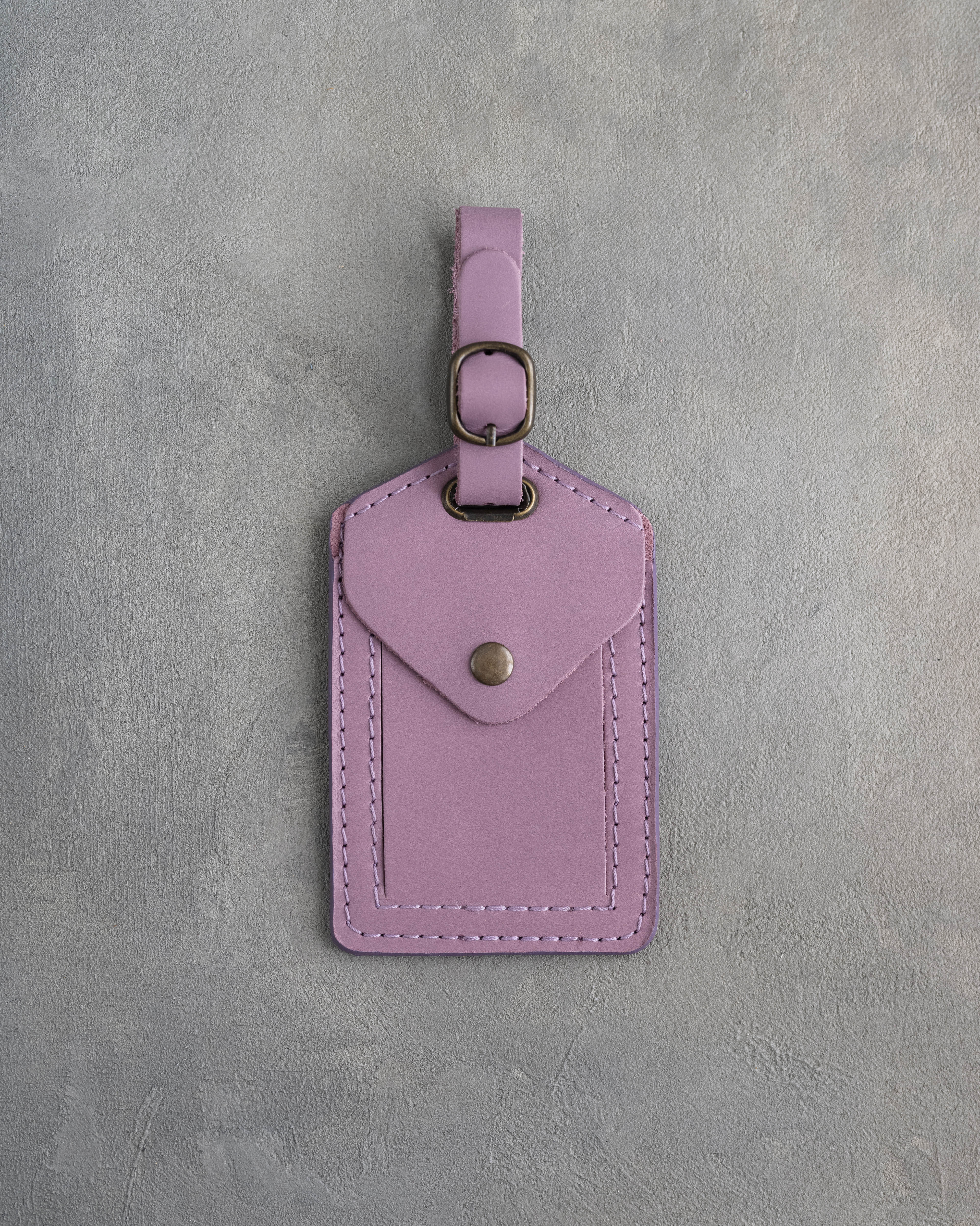 Lilac Leather Luggage Tag Personalized