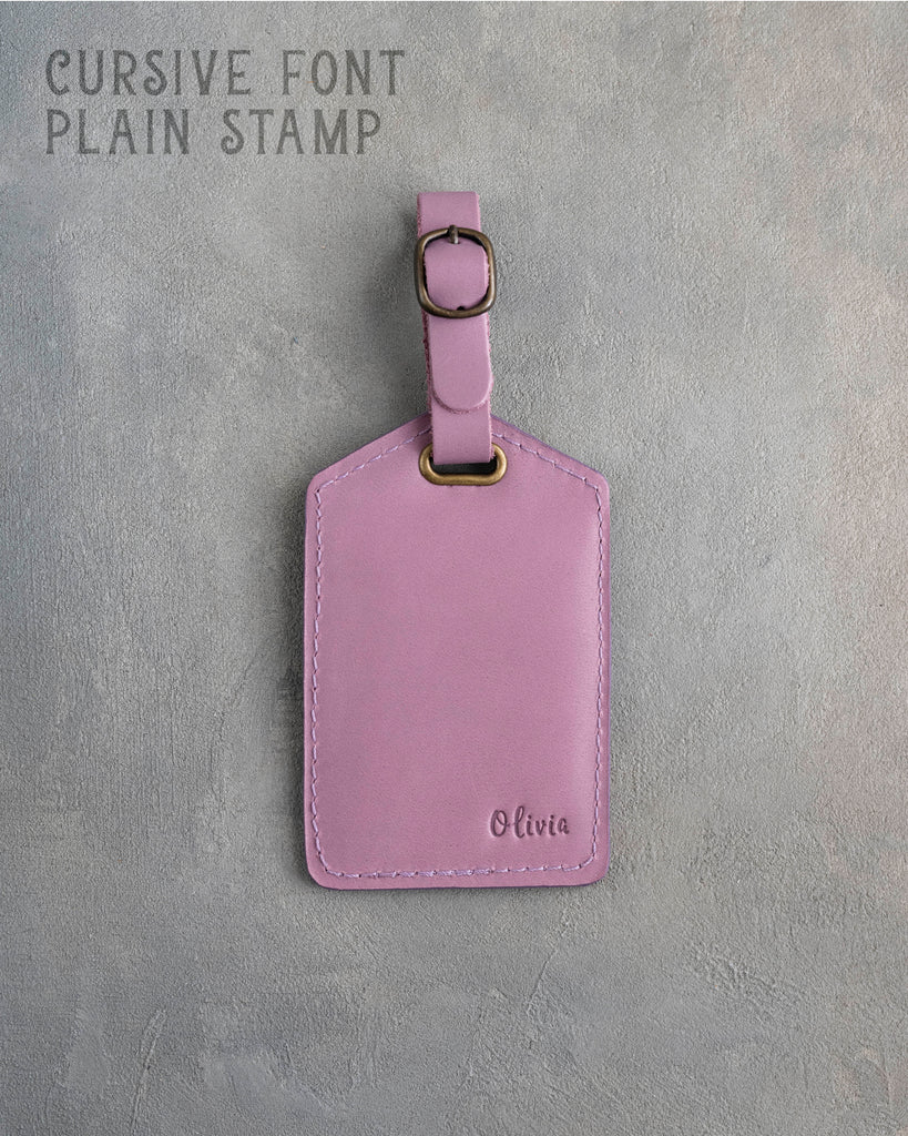 Lilac Leather Luggage Tag Personalized