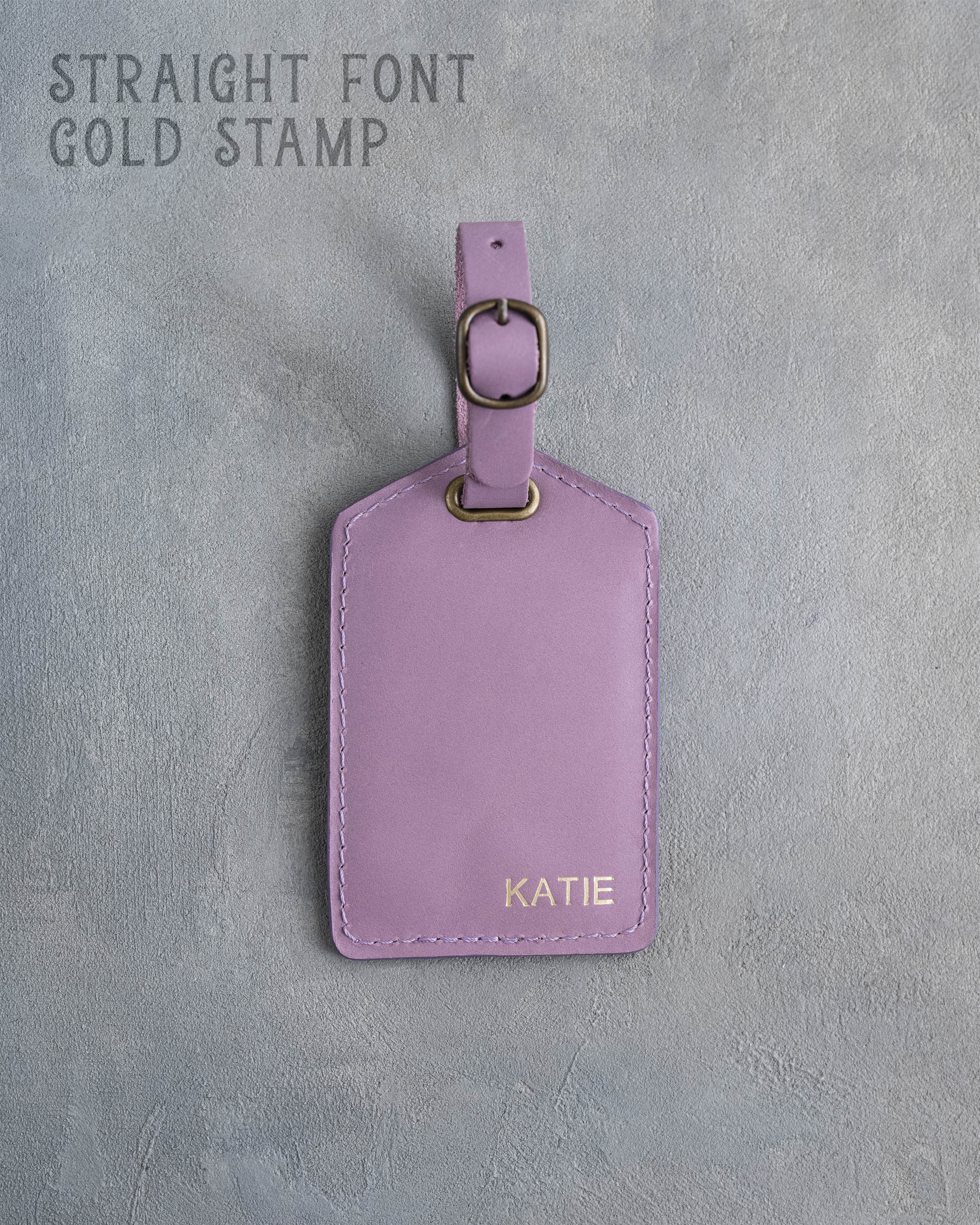 Lilac Leather Luggage Tag Personalized