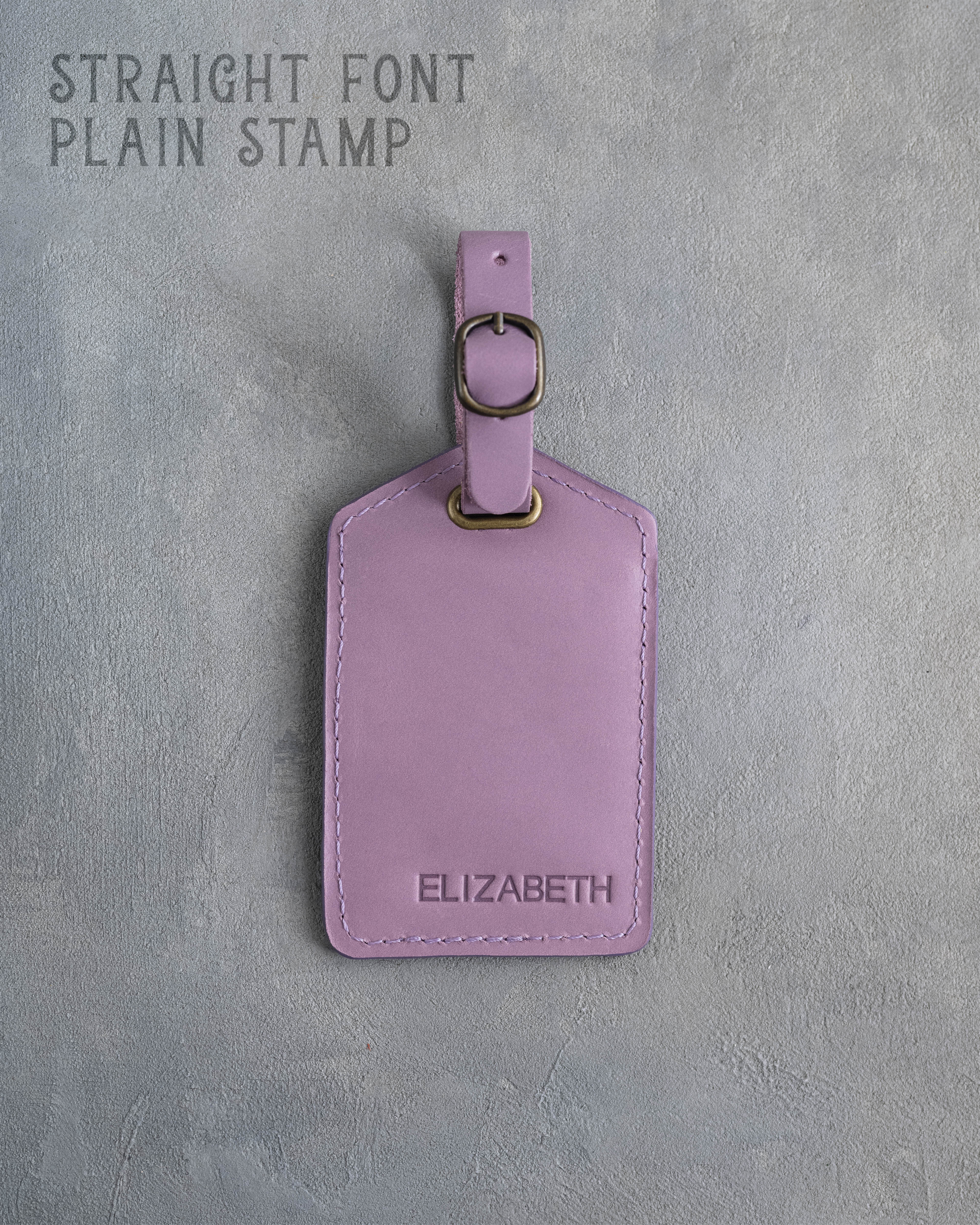 Lilac Leather Luggage Tag Personalized