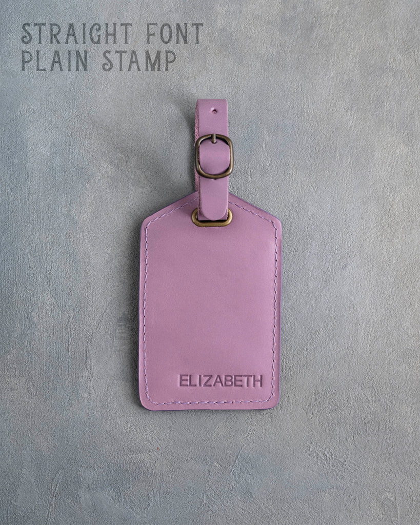 Lilac Leather Luggage Tag Personalized