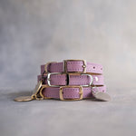 Dog Collar in Lilac leather with classy pin buckle