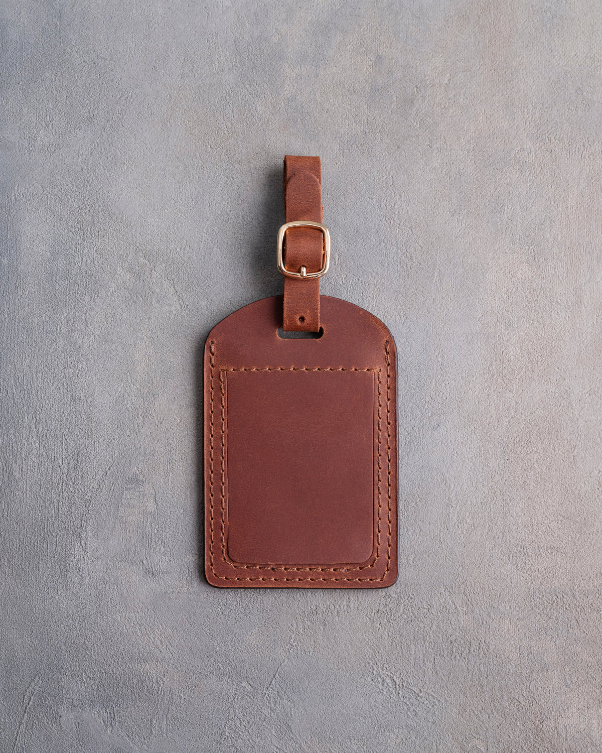 Floral Name Luggage Tag in Arizona Leather with hand-finished detailing