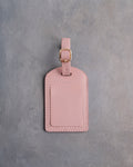 Floral Name Luggage Tag in Blush Leather