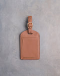 Floral Name Luggage Tag in Caramel Leather