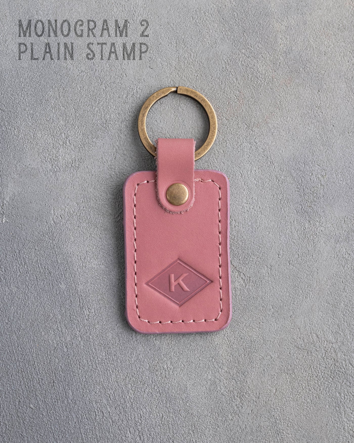 Personalized Leather Keychain in Parisian Blossom Leather