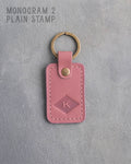 Personalized Leather Keychain in Parisian Blossom Leather