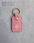 Personalized Leather Keychain in Parisian Blossom Leather
