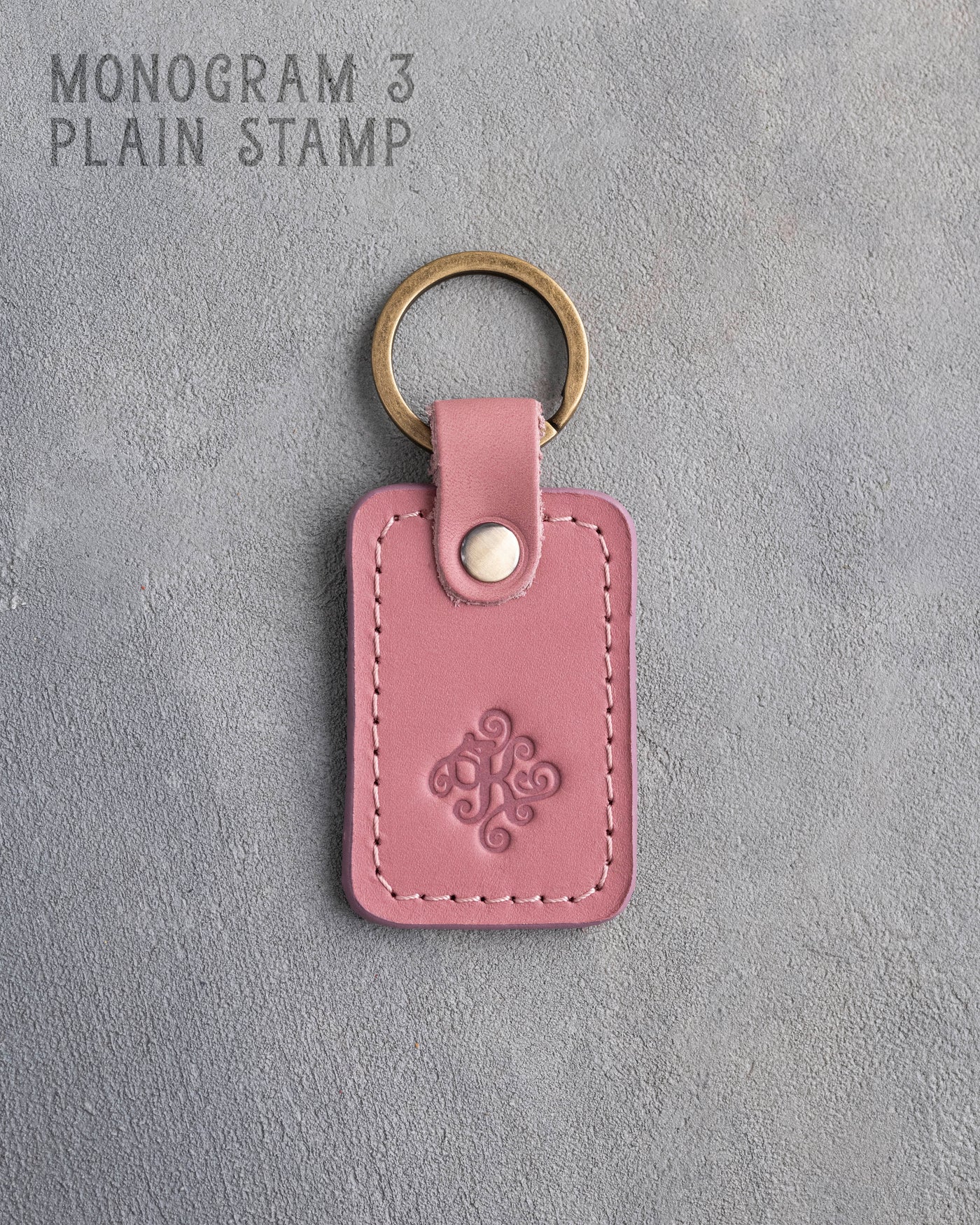 Personalized Leather Keychain in Parisian Blossom Leather
