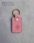 Personalized Leather Keychain in Parisian Blossom Leather