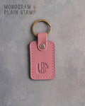 Personalized Leather Keychain in Parisian Blossom Leather