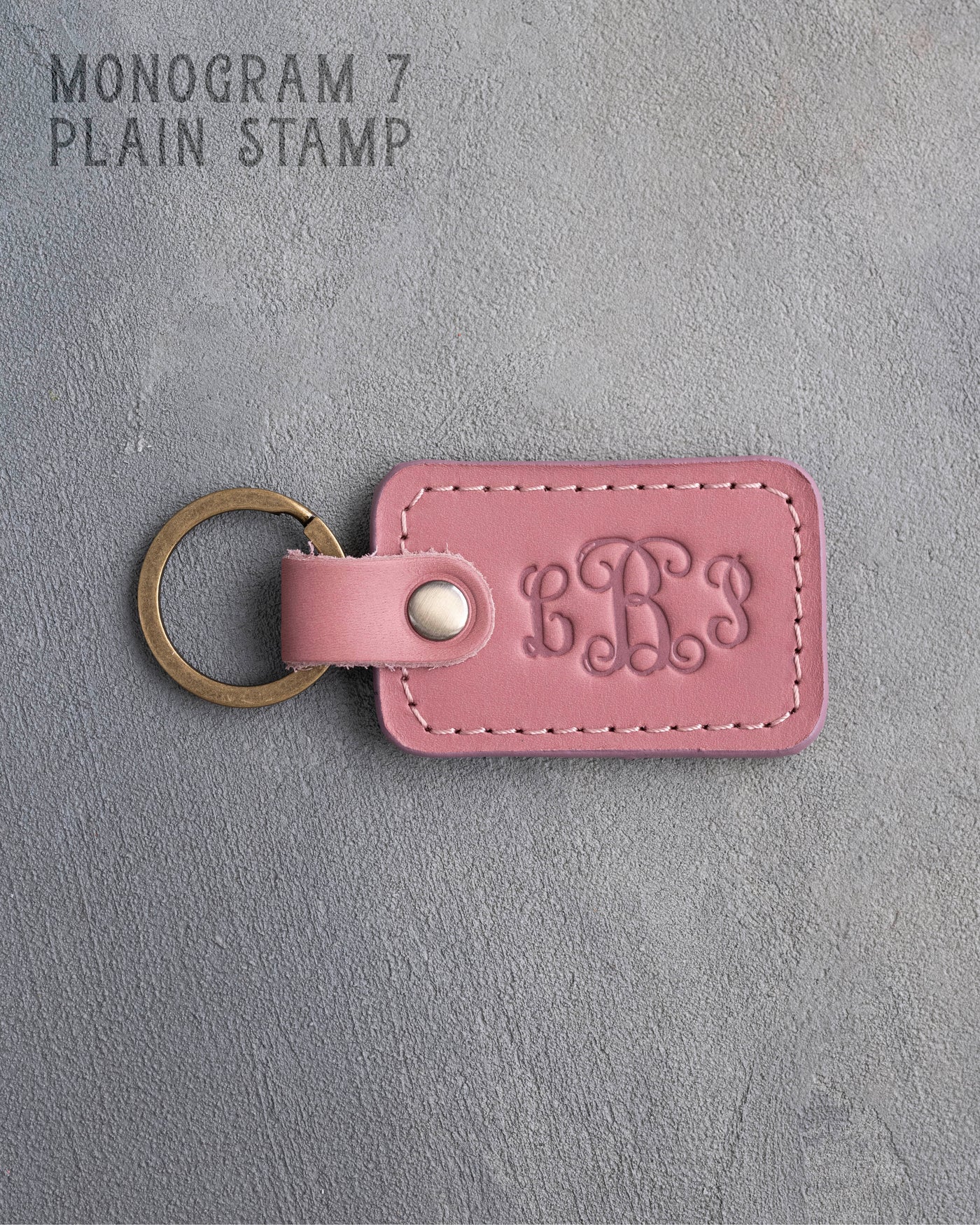Personalized Leather Keychain in Parisian Blossom Leather