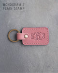 Personalized Leather Keychain in Parisian Blossom Leather