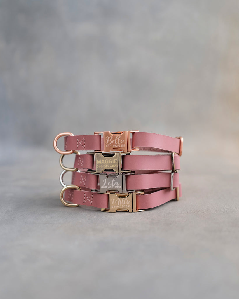 Dog Collar in Parisian Blossom leather with fast release buckle
