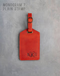 Poppy Red Leather Luggage Tag Personalized