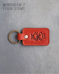 Personalized Leather Keychain in Poppy Red Leather