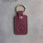Personalized Leather Keychain in Sangria Leather
