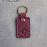 Personalized Leather Keychain in Sangria Leather
