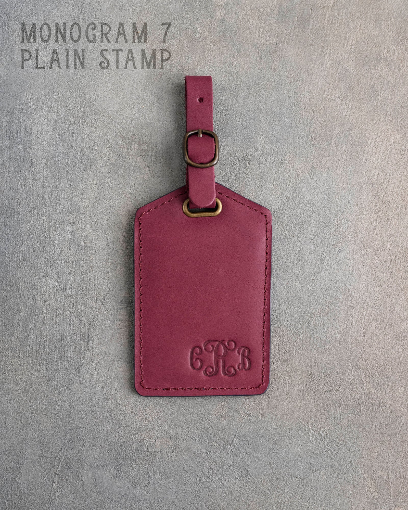 Sangria Leather Luggage Tag Personalized