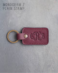 Personalized Leather Keychain in Sangria Leather