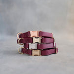 Dog Collar in Sangria leather with fast release buckle