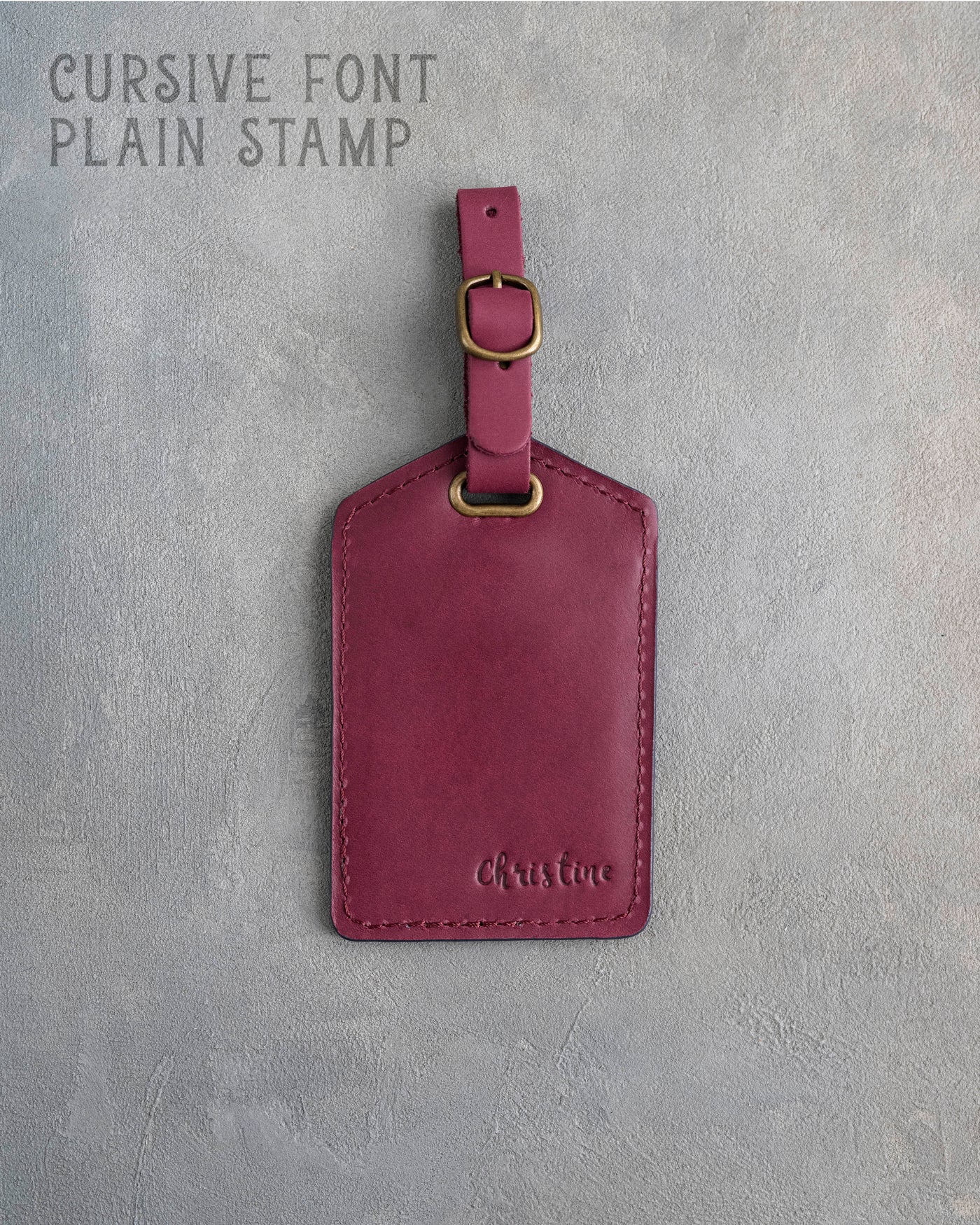 Sangria Leather Luggage Tag Personalized