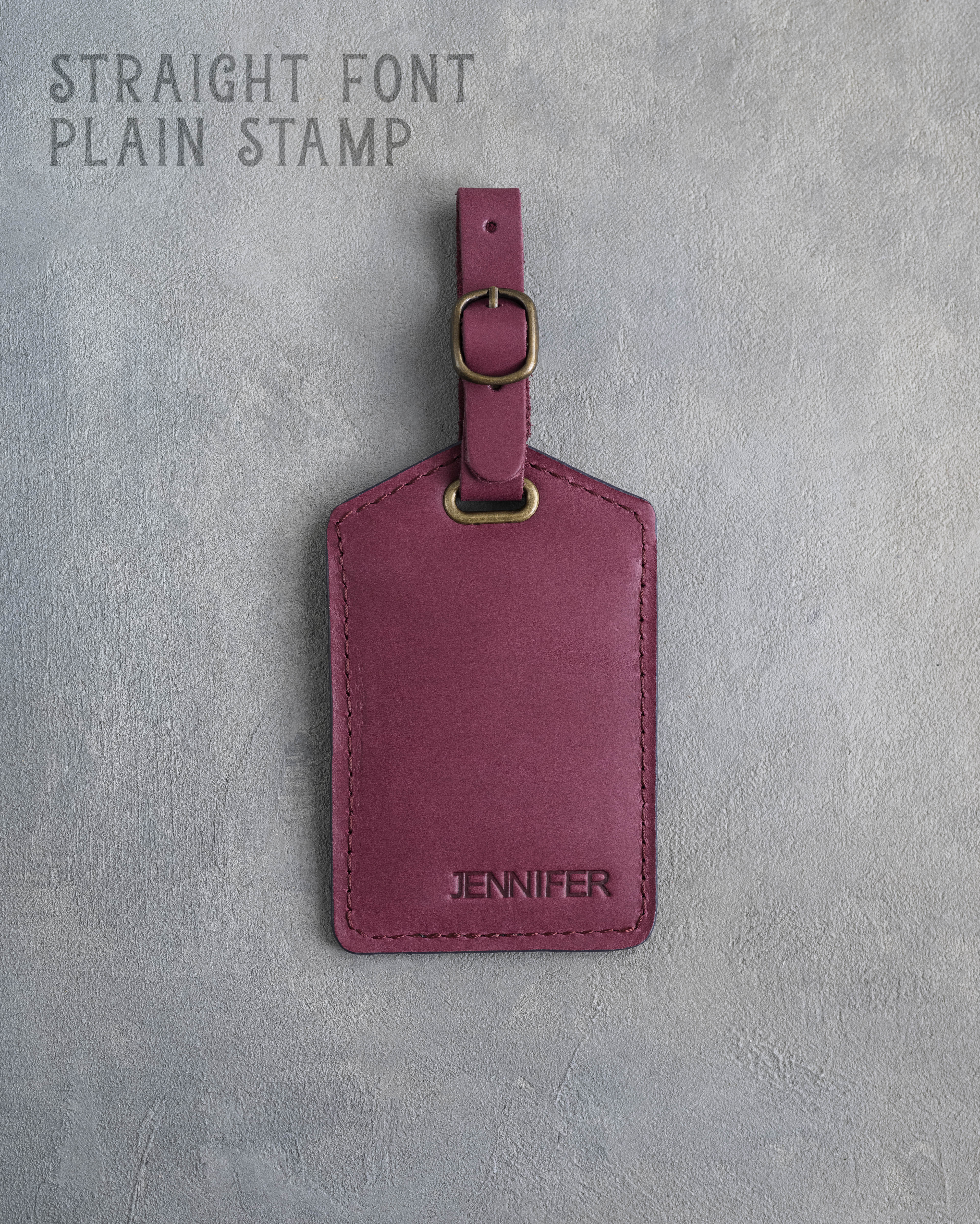 Sangria Leather Luggage Tag Personalized