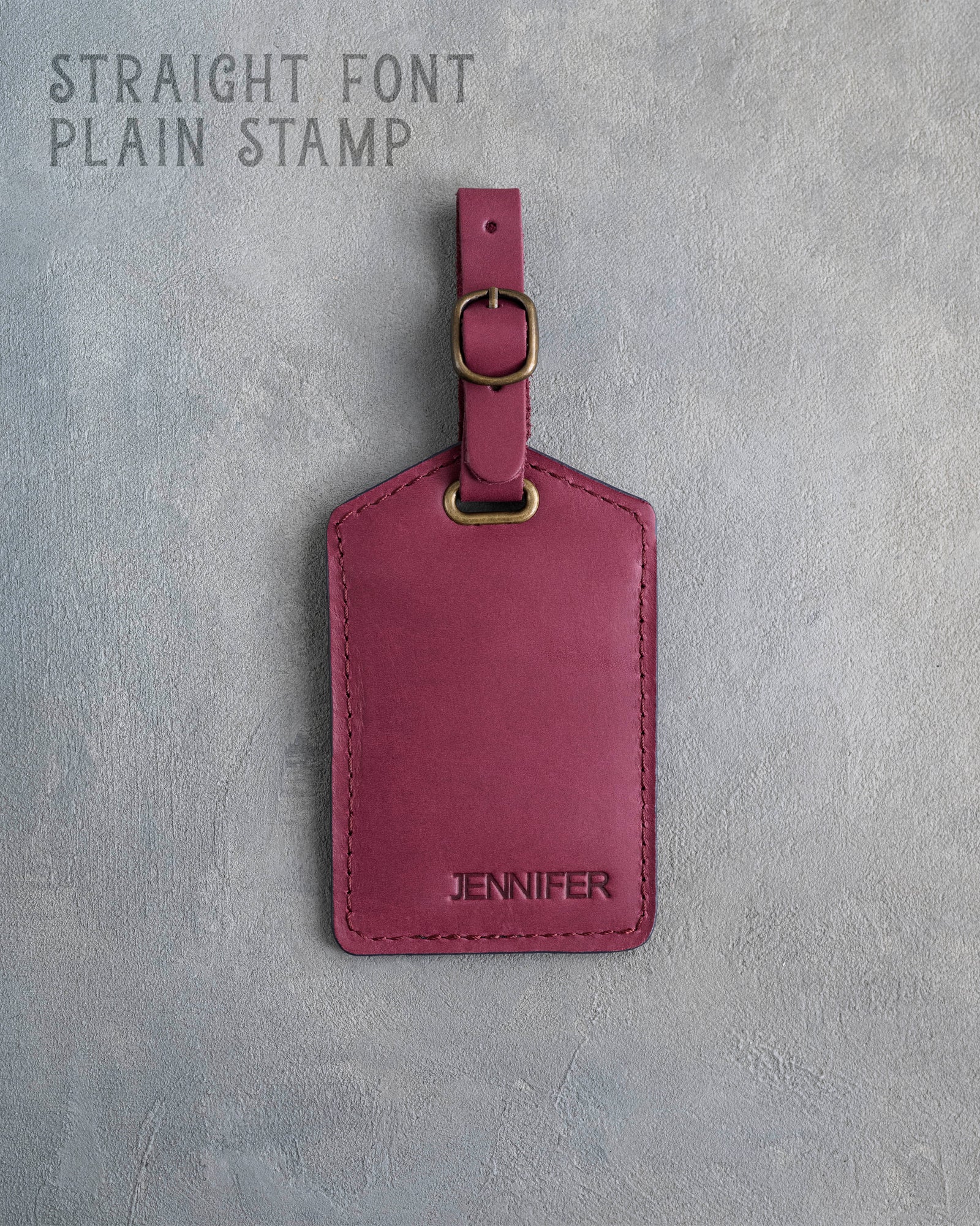 Sangria Leather Luggage Tag Personalized