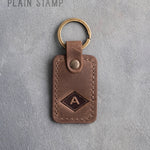 Personalized Leather Keychain in Sicilian Brown Leather